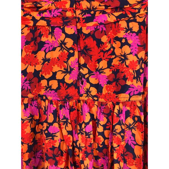 10 Crosby Derek Lam Talia Floral Dress Red and Orange Mini with Keyhole US 2 - Picture 8 of 15